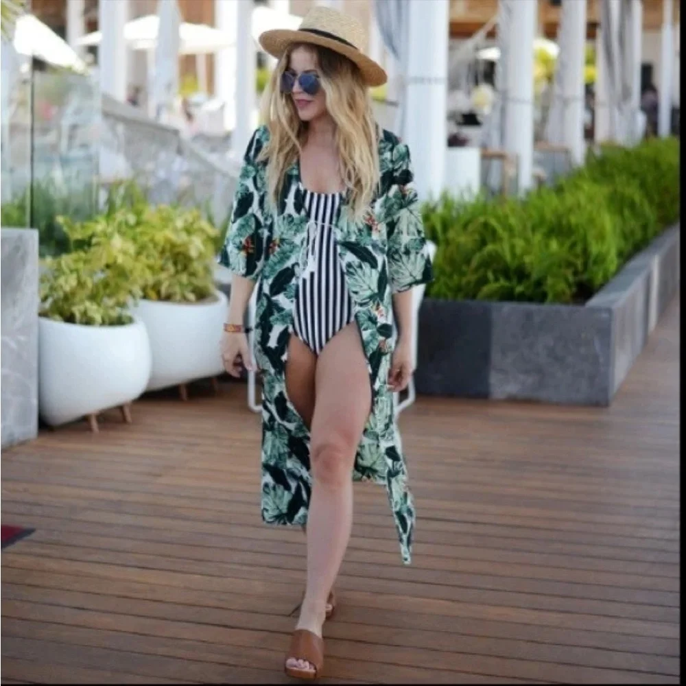 Rachel Zoe Collection Palm Print Duster - Picture 4 of 9